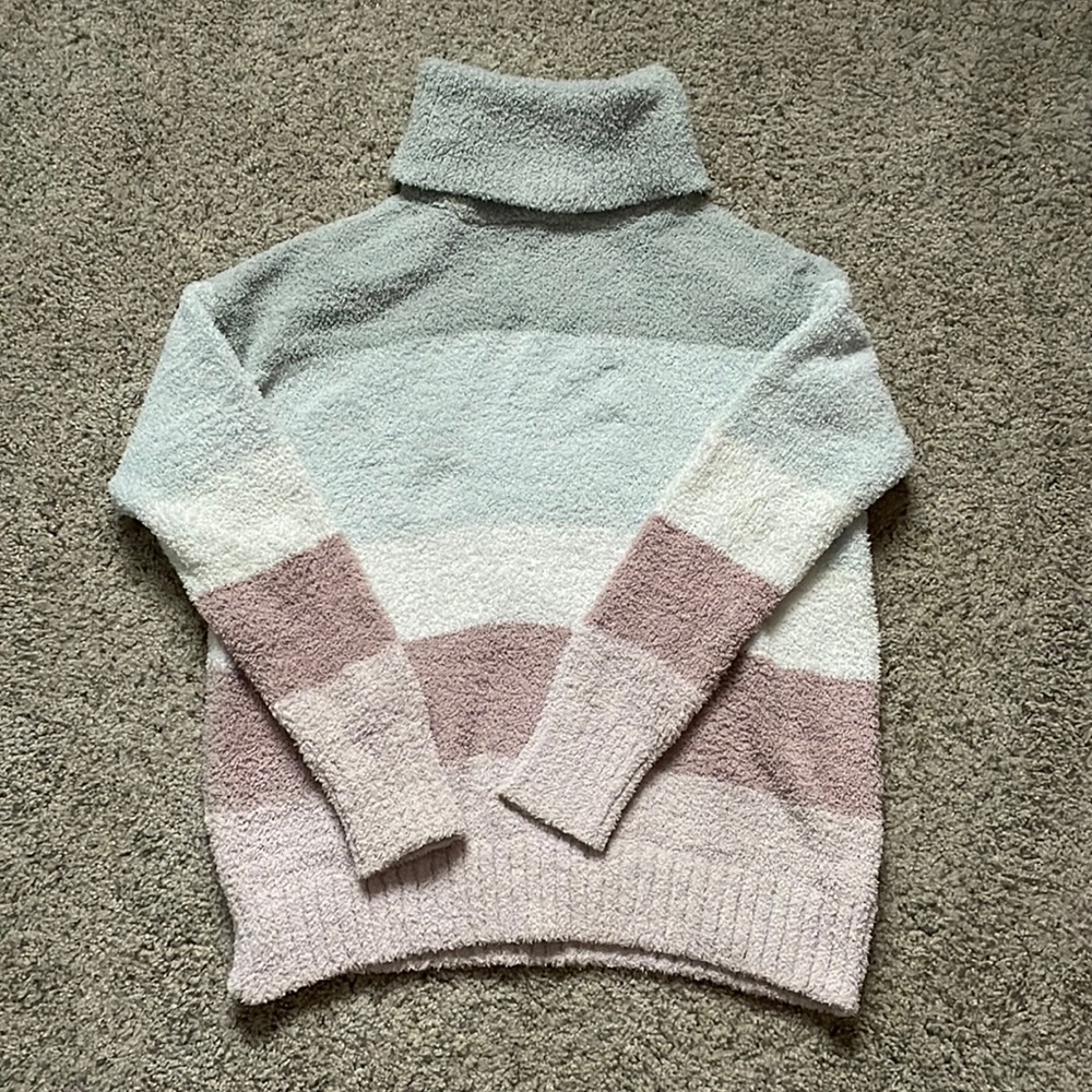 Multi-Colored Fluffy Turtleneck